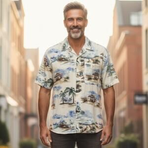 Joe Marlin X Corona Men's Hawaiian Camp Shirt Size XL